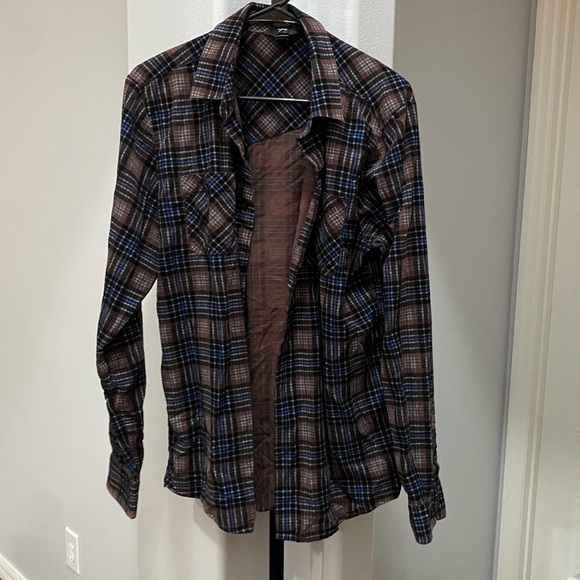 Volcom Other - Volcom Men’s Modern Fit Shirt Size Large Blue & Brown Plaid Button-Up